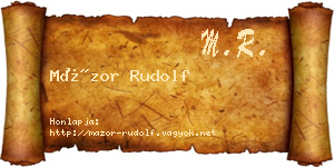 Mázor Rudolf névjegykártya